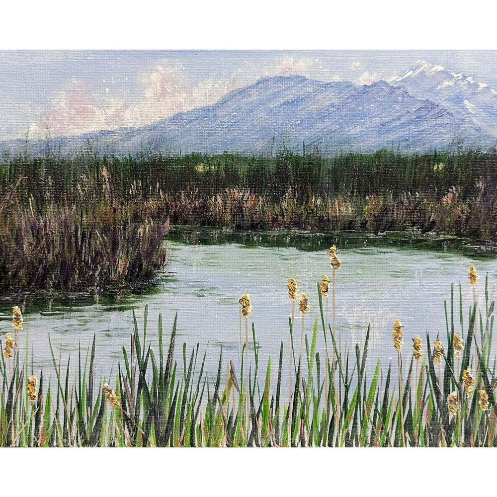 Our Refuge, 8" x 10" Landscape Acrylic Nature Painting by Deb Bossert Artworks